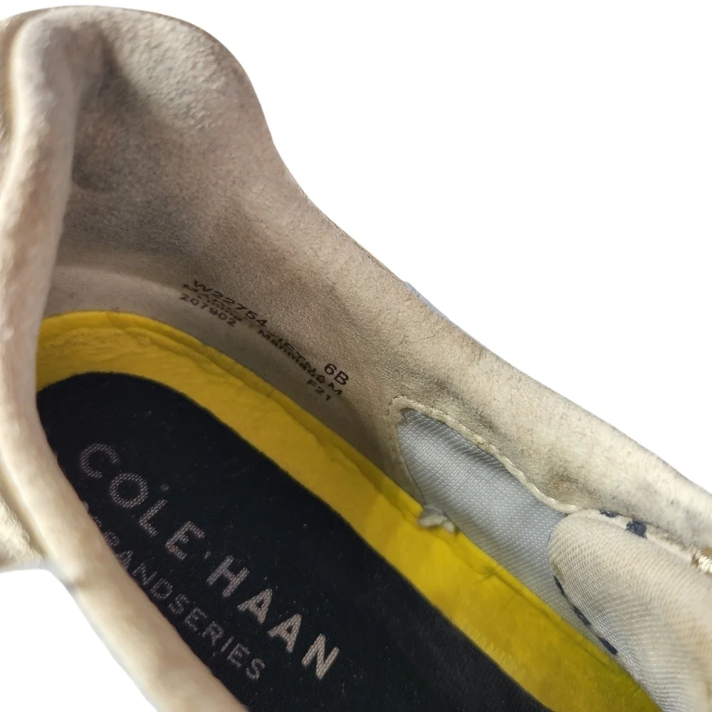 Cole Haan Women's White and Gold Sneakers